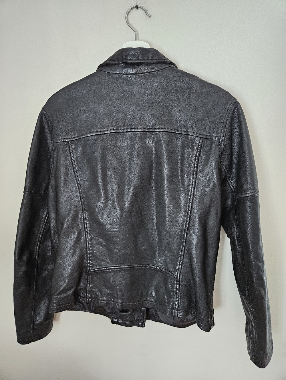 Treasure & Bond Black Leather Moto Jacket Zip Front Neutral Classic Bikercore - Picture 6 of 13